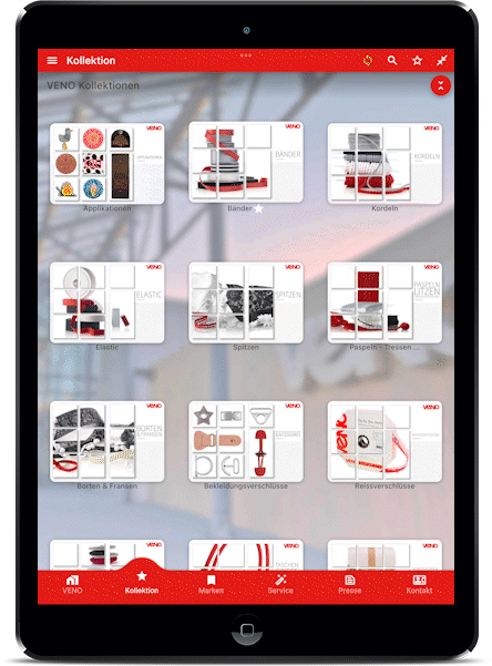 VENO Kollektionen in der App